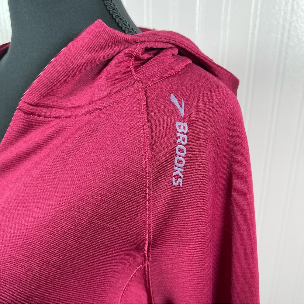 Brooks running qt zip ribbed pullover hoodie Larg… - image 4